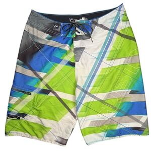 Rusty R.Evolution Mens Board Shorts Navy Blue Size 36 Surf Swim Trunks Cargo